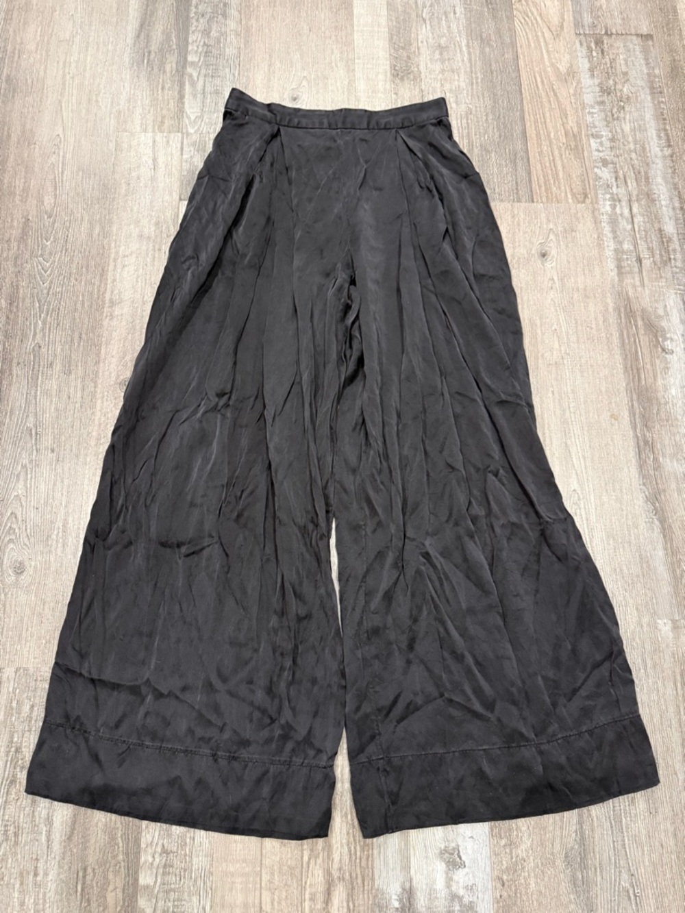 Billy Reid Silk Wide Leg Black Palazzo Pants - Small